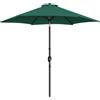 Yaheetech Ombrellone da Giardino Inclinabile con 6 Stecche Diametro Ø 269 cm Protezione UV con Manovella per Esterno Patio Cortile Piscina Spiaggia, Verde Scuro
