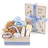 BebeDeParis Regalo Neonato Maschio Femmina con Massaggiagengive | Spazzola e Termometro | Cestino Ideale per una Cura Completa con Amore | Cesta Personalizzata (Blu) | BebeDeParis