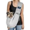 Cuby Marsupio per cani e gatti, reversibile, a mani libere, con design morbido e borsa a secchiello, adatto per cuccioli, cani di piccola taglia e gatti, per viaggi all'aperto (grigio classico)