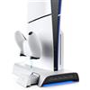 KIWI design D3 Supporto di Raffreddamento e Stazione di Carica PS5 Slim con Controller RGB, Caricatore per Controller PS5, Accessori PS5 Slim con Ventola di Raffreddamento a 2 Livelli
