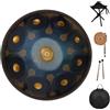 YUANZHOU Handpan Steel Tongue Drum 22 pollici Steel Percussion Drum Tool con borsa da viaggio, Blue-440HZ-12Notes