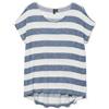 VERO MODA Vmwide Stripe S/L Top Ga Noos, T-Shirt Donna, Blu Cinese/Strisce: Bianco Neve, M