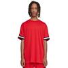 Urban Classics Maglietta da Uomo, Oversized Stripes Mesh Tee, Maglietta a Maniche Corte, da Uomo, Oversize, con Punte sull'Orlo delle Maniche, cityred, M, Rosso City, M