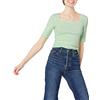 Amazon Essentials T-Shirt Aderente con Scollo Quadrato e Mezze Maniche Donna, Bordeaux, XS