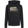 JACK & JONES Jjluke Sweat Hood Mni Felpa con Cappuccio, Black/Print:Big, 98 Bambini e Ragazzi