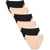 Amazon Essentials Intimo Taglio Alto - colori fuori produzione Donna, Pacco da 6, Nero/Petalo Chiaro, 3XL Plus