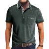 Comilaka Uomo Polo Casual Manica Corta Contrasto Colore Polo T-Shirt con Tasca Estiva S-3XL