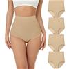 wirarpa Mutande Donna Cotone Vita Super Alta Slip Donna Mutantina Elastiche Culotte Piena Copertura Pacco da 4 Multicolor Taglia XXXL