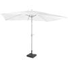 VONROC Ombrellone da giardino Rapallo 200x300 cm con Base da 20 kg, Inclinazione Regolabile, UPF 50+, Manovella Facile e Copertura Protettiva Inclusa Bianco