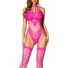 RSLOVE Lingerie sexy da donna - Maglia da pesca a rete, Colore: rosa., Taglia unica