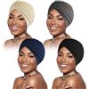 flintronic 4 Pezzi Elegante Turbante da Donna, Berretto Chemioterapico Antitumorale, Africano Elastico Berretto Anticaduta Traspirante