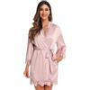 RSLOVE Accappatoio da Damigella d'Onore Kimono di Raso da Donna Kimono da Sposa da Donna Rosa L
