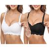 Bresdk Reggiseno Allattamento Senza Ferretto Reggiseno Gravinza Nero Beige L Pacco 2
