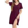 Sopesil Camicia da Notte Donna Estiva in Modale con Bottoni Pigiama Corto Manica Corta Aperta Davanti Scollo a V Tasche Laterali, Vestaglia Casalinga Leggera e Traspirante per Estate Verde,XXL