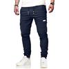 VMSUCIJ Pantaloni Cargo Uomo Casual Cotone Pantaloni da Lavoro Uomo con Elastico in Vita con Tasche Pantaloni da Sci e da Trekking,Blu 05,XXL