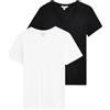 Marks & Spencer Confezione da 2 T‑Shirt Relaxed in Puro Cotone con Scollo a V da Donna Nero