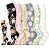 flintronic 6 Paia Calze Elastiche a Compressione Graduata, Calze Compressione Graduata per Donna e Uomo, Traspirante Compression Socks, Miglior Supporto Alla per Atletica,Lavoro,Viaggio e Gravidanza
