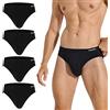 INNERSY Slip da uomo, morbidi, traspiranti, biancheria intima sportiva, confezione da 4, 4 nero, L