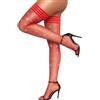 RSLOVE Calze a rete autoreggenti da donna, sexy, autoreggenti, altezza coscia con silicone antiscivolo e strass scintillanti, Colore: rosso, Taglia unica