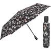 PERLETTI Ombrello Pieghevole Antivento Donna con Fiori - Ombrello Compatto da Borsa Resistente Apri Chiudi Automatico - Ombrellino da Viaggio - Diametro 98 cm (Fiori Rossi)