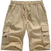 YOUTHUP Pantaloncini da Uomo Bermuda Leggeri Estivi Cargo Elastici in Vita Traspiranti Multitasche, Blu Navy, S