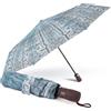 PERLETTI Ombrello Pieghevole Antivento Donna Pitonato - Ombrello Compatto da Borsa Resistente Apri Chiudi Automatico - Ombrellino Ragazza da Viaggio Robusto - Diametro 98 cm (Pitone Azzurro)