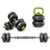 LIFERUN Set di Manubri Regolabili 4 in 1 Kettlebell, Bilanciere 20kg 25kg Manubri Palestra a Regolazione Rapida Attrezzi Palestra Casa Supporto Flessioni per L'allenamento palestra di casa