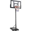 LIFERUN Canestro da basket per bambini, 135-305 cm, altezza regolabile, supporto da basket con parete posteriore di 110 x 71 cm, base ingrandita e ruote per bambini/ragazzi e adulti