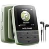 WOLFANG Lettore MP3 con Bluetooth 5.2, clip sportiva, formato mini, peso 28,3 g, HiF, registratore vocale, auricolari inclusi, Verde Militare