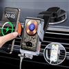 NOHON 15W Qi Caricatore Wireless Auto：Supporto Telefono Auto con Clip Ventosa per iPhone 17 16 15 14 13 12,Samsung,Xiaomi,360° Rotazione Auto-Bloccaggio Porta Cellulare Ricarica Wireless Auto
