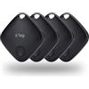 NK Air Tag Smart Pack 4 - Localizzatore compatibile con Apple, localizzatore di oggetti, Bluetooth (Android non funziona) auto, portafoglio, valigie, bambini, confezione da 4 pezzi (nero)