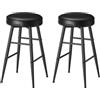 VASAGLE EKHO Collezione - Sgabelli Cucina, Set da 2 Sgabelli Alti da Bar, Sedie Cucina, PU con Cucitura, Moderno di Metà Secolo, Altezza 63 cm, Facile da Montare, Nero Inchiostro LBC080B01