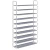 SONGMICS Scarpiera a 10 Livelli, Scaffale Portascarpe con Struttura, Capacità Fino a 50 Paia di Scarpe, in Soggiorno, Corridoio, Guardaroba, Tessuto non Tessuto, 100 x 29 x 175 cm, Grigio LSR10G
