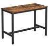 VASAGLE Tavolo da Bar Industriale da Cucina, Tavolo da Pranzo con Struttura in Metallo Massiccio, per Cocktail, Bar, Cantina per Feste, Ristorante, Soggiorno, Effetto Legno, 120 x 60 x 90 cm LBT91X