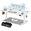 Homall Scrivania Elettrica Regolabile In Altezza, 160 X 80 cm Due Supporti Telescopici Estendibili, Con Piano Diviso In Quattro Parti, Scrivania Per Computer Con Funzione Memoria, Bianco
