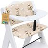 Totsy Baby Copri seggiolone pappa universale 2 pezzi - copriseggiolone bambino e bambina per Hauck e Stokke cuscino imbottitura riduttore per sedia con un rivestimento impermeabile stabile Oeko-Tex Giraffe