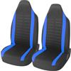 Upgrade4cars Coprisedili Auto Anteriori con Poggiatesta Integrato Nero Blu | Set Copri-sedile Universale per Guidatore e Passeggero Poggia-testa non Rimovibili/Fissi