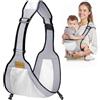 AOOWU Fascia Porta Bambino, Traspirante Laterale Fascia Neonato, Fascia Porta Bebe Regolabile, Portatile Ergonomico Marsupio Neonato, per 0-36 Mesi, Capacità di Carico Massima di 25 Kg