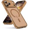 Oududianzi-Cover per iPhone 17 Pro Compatibile con MagSafe, Custodia Traslucida Posteriore PC Silicone TPU Bumper, Protezione Della Fotocamera, Cover Militare Antiurto Anti-Impronte-Caffè Marrone