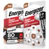 Energizer 80 Batterie Acustiche Energizer per Apparecchi Acustici Auricolari Misura 312 Marrone Senza Mercurio - 10 Confezioni da 8 Pile