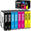 Hookink 503XL Cartucce Compatibili per Cartucce Epson 503 XL Multipack per Expression Home XP-5200 XP-5205 WorkForce WF-2960DWF WF-2965DWF WF-2960 WF-2965 (2 Nero, 2 Ciano, 2 Magenta, 2 Giallo)