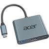 acer Adattatore USB C HDMI 4K con PD 100W, Adattatore Multiporta USB C HDMI, USB 3.0 5Gbps Compatibile per MacBook Pro, iPad Pro Air, iPhone 16 Plus Pro Max, S24 ecc.