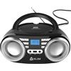 KLIM B3 Lettore CD Portatile Boombox Con Radio FM, Bluetooth, USB e AUX - Doppi Altoparlanti di Alta Qualità, Effetti Sonori EQ, 20 Stazioni Preimpostate, Compatto e Leggero