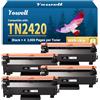Yowell TN2420 TN2410 nero compatibile con Brother TN-2420 TN-2410 per Brother HL-L2375DW MFC L2710DW Toner, MFC-L2710DN HL-L2350DW DCP-L2530DW HL-L2310D HL-L2370DN MFC-L2730DW (4-Pack)