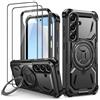 Lanhiem Cover per Samsung S24 Plus, 14FT Antiurto, 360° Supporto, Nero