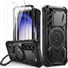 Lanhiem Cover per Samsung S23, 14FT Antiurto, 360° Supporto, Nero