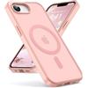 Oududianzi-Cover per iPhone 16e/17e Compatibile con MagSafe, Custodia Traslucida Posteriore PC Silicone TPU Bumper, Protezione Della Fotocamera, Cover Militare Antiurto Anti-Impronte-Rosa