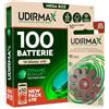 Udivita 100 Batterie per Apparecchi Acustici Misura 312 PR41 Marroni Udirmax Pile Zinco-Aria con Tecnologia Dynamic Sonar Eco Pack - 10 Blister Ecologici da 10 Pile