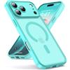 Oududianzi - Magnetica Cover per iPhone 17 Pro Magsafe Case, Blu Verde