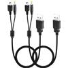 Mcbazel Confezione da 2 cavi di ricarica PSP, cavo di ricarica USB portatile 2 in 1 e cavo dati Compatibile con Sony PSP 1000/2000/3000, Supporta Controller PS3